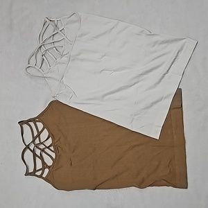 Criss cross front tank tops